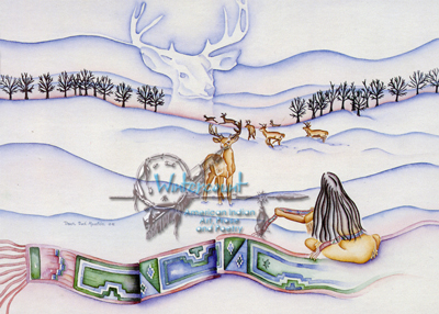 We Honor the Deer Greeting Card, Dawn Dark Mountain Oneida